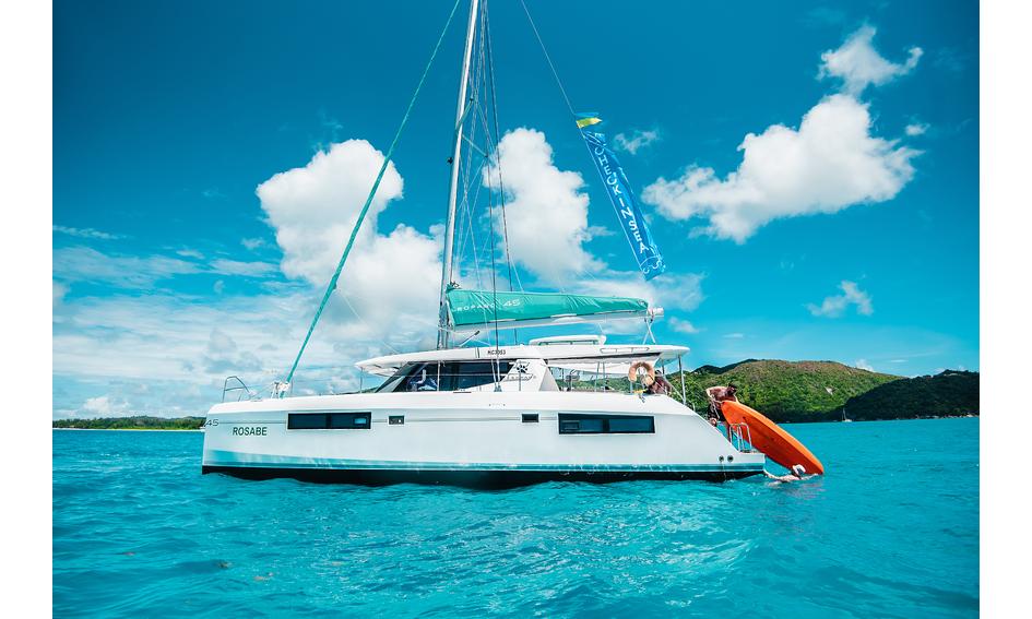 Journey on a catamaran in the Seychelles